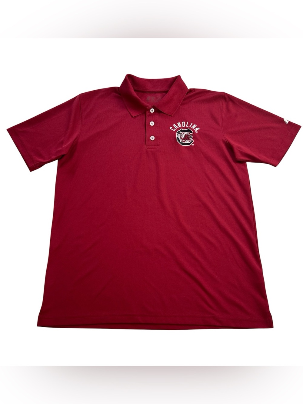 South Carolina Gamecocks Russell Athletic Men’s Polo Shirt Embroidered Red sz L